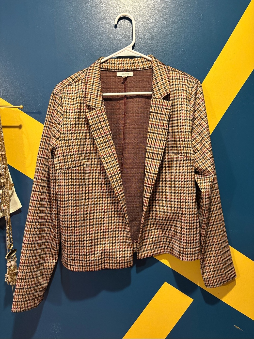Maurices Neutral Herringbone Blazer NWOT